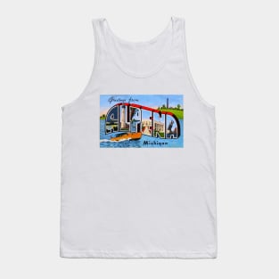 Greetings from Alpena, Michigan - Vintage Large Letter Postcard Tank Top